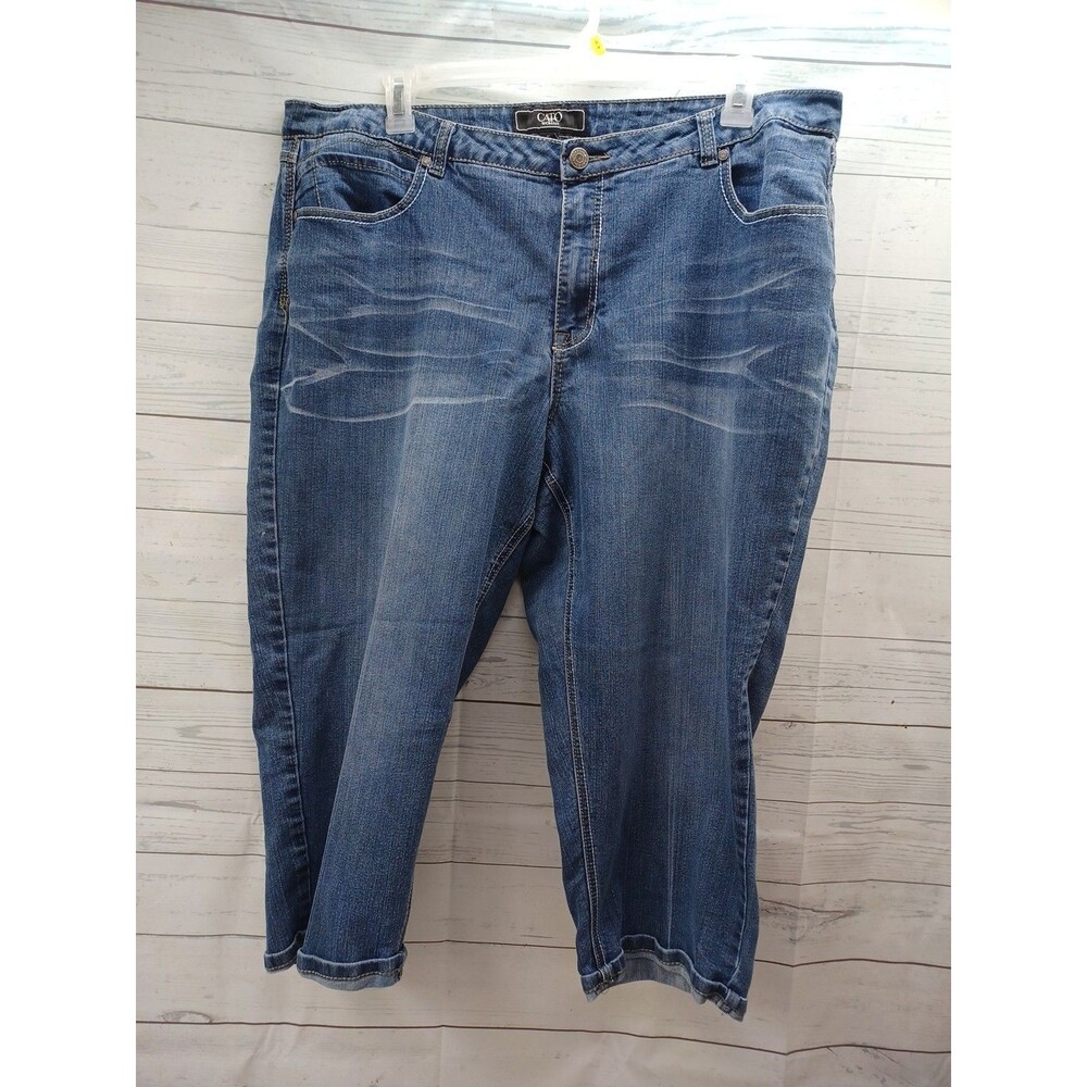 Cato Blue Capri Jeans Denim Women Sz 22W Flap Pockets - Picture 3 of 7